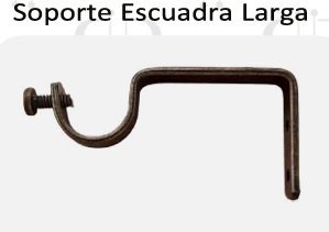 SOPORTE CAÑO CORTINA 7/8 SIMPLE LARGO NEGRO